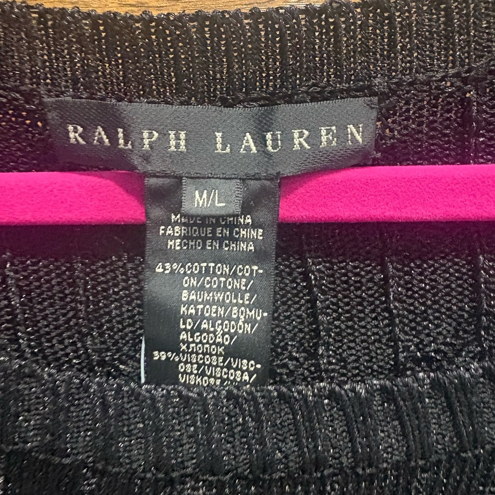 Ralph Lauren Black Cable Knit Poncho - Picture 3 of 7